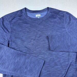 REI Co-op Midnight Long Sleeve Base Layer Shirt Men M Blue Hiking Thermal